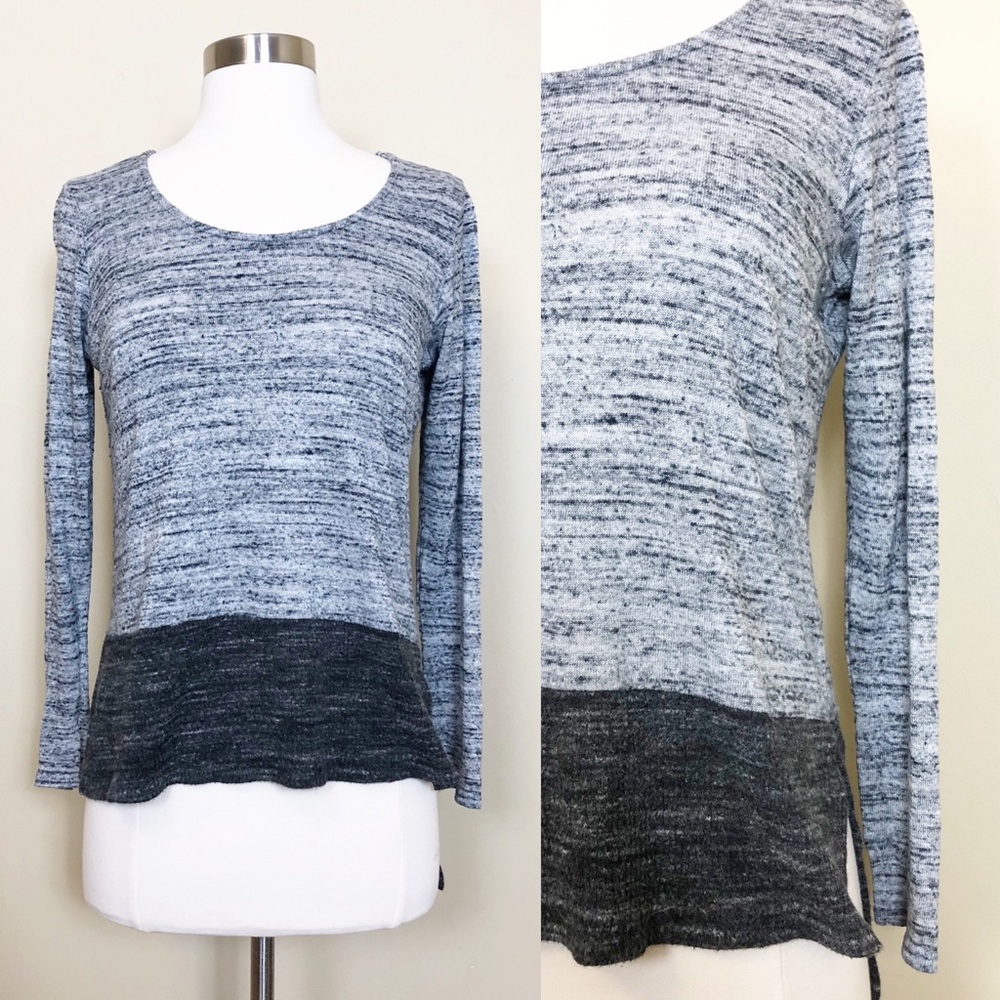 ANTHROPOLOGIE Dolan Gray Color Block Knit Top M